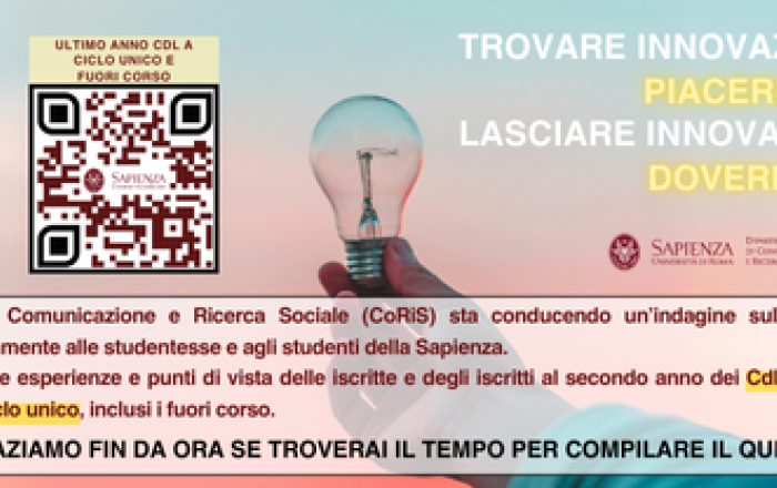 Promozione Web Survey rivolta agli Studenti dei CdL Magistrale/a Ciclo unico Sapienza